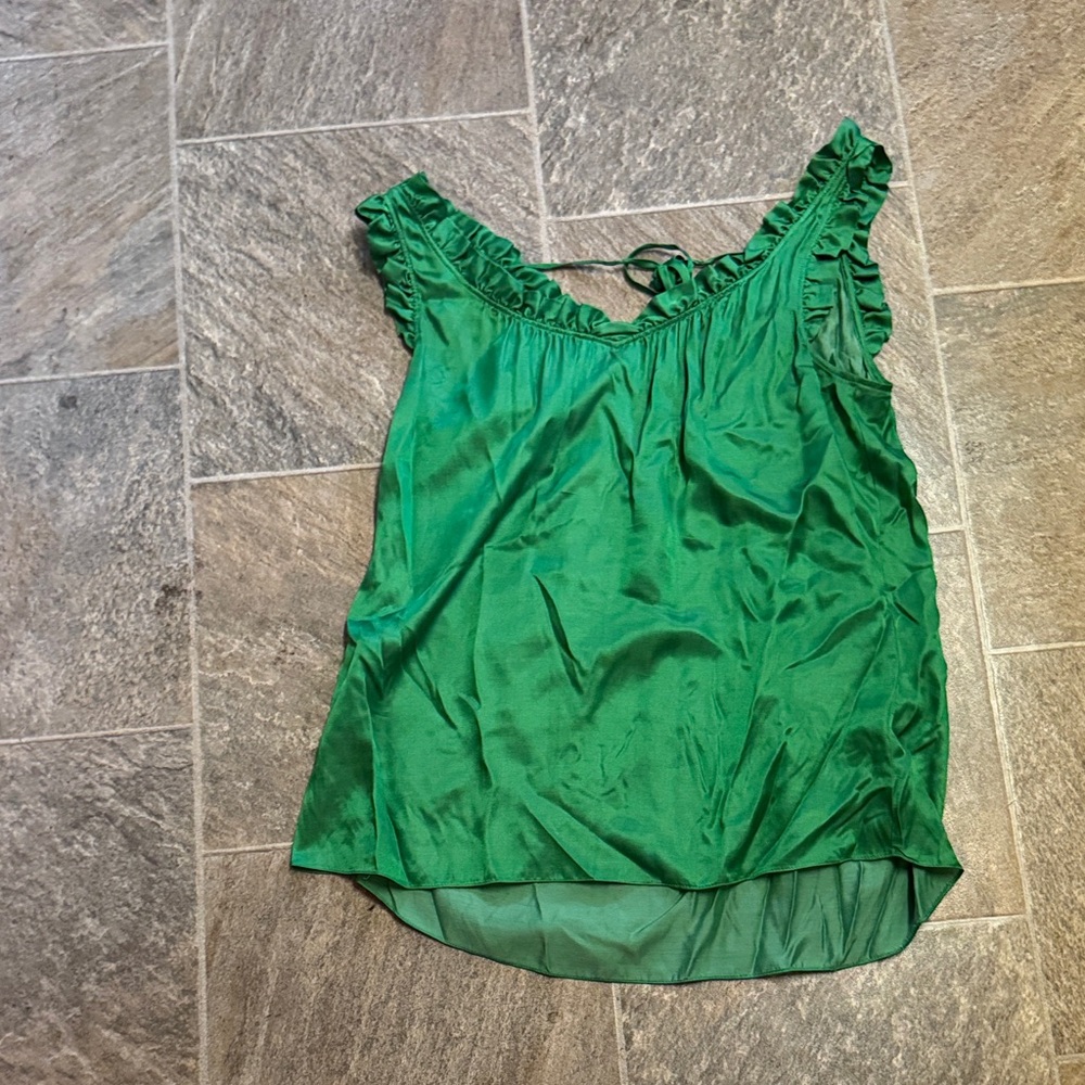 Rebecca Taylor Emerald Ruffle Blouse